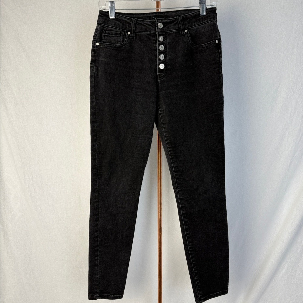 d.Jeans women Size 6 Black Wash High Rise Button Fly‎ Denim Jeans